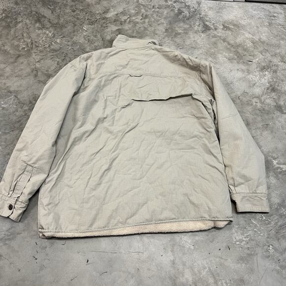 Levis Mens XXL Beige Canvas Sherpa Lined Shacket Heavy Shirt Jacket - Picture 7 of 8